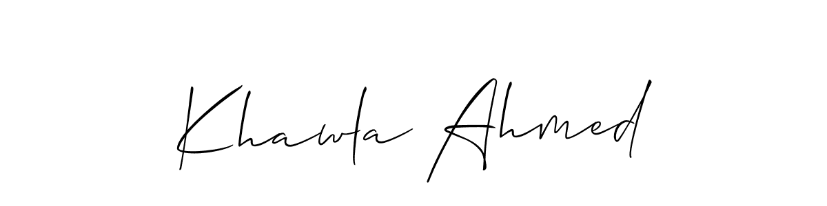 How to make Khawla Ahmed signature? Allison_Script is a professional autograph style. Create handwritten signature for Khawla Ahmed name. Khawla Ahmed signature style 2 images and pictures png