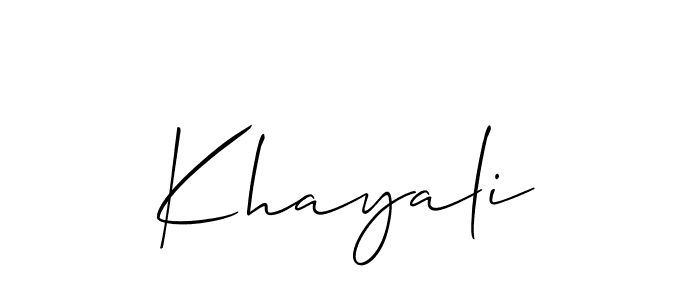 Similarly Allison_Script is the best handwritten signature design. Signature creator online .You can use it as an online autograph creator for name Khayali. Khayali signature style 2 images and pictures png