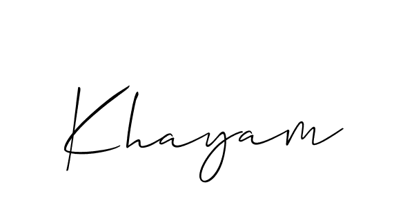 Allison_Script is a professional signature style that is perfect for those who want to add a touch of class to their signature. It is also a great choice for those who want to make their signature more unique. Get Khayam name to fancy signature for free. Khayam signature style 2 images and pictures png