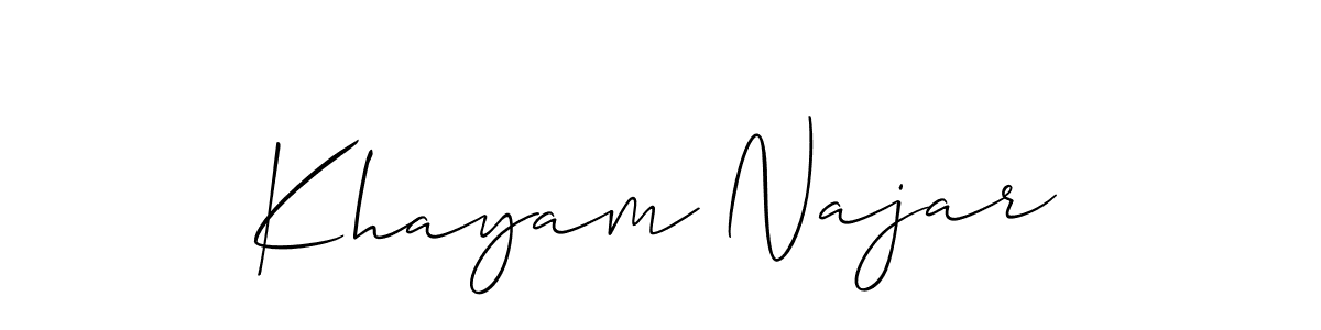 How to Draw Khayam Najar signature style? Allison_Script is a latest design signature styles for name Khayam Najar. Khayam Najar signature style 2 images and pictures png
