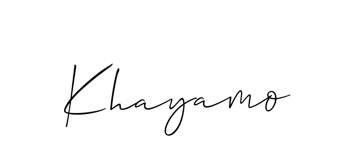 How to make Khayamo signature? Allison_Script is a professional autograph style. Create handwritten signature for Khayamo name. Khayamo signature style 2 images and pictures png