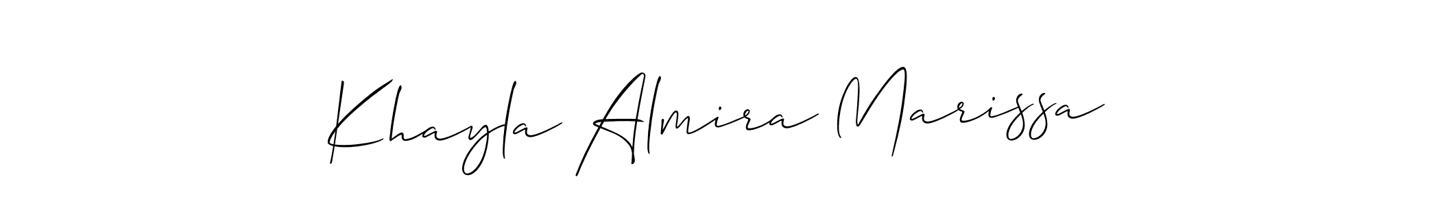 Use a signature maker to create a handwritten signature online. With this signature software, you can design (Allison_Script) your own signature for name Khayla Almira Marissa. Khayla Almira Marissa signature style 2 images and pictures png