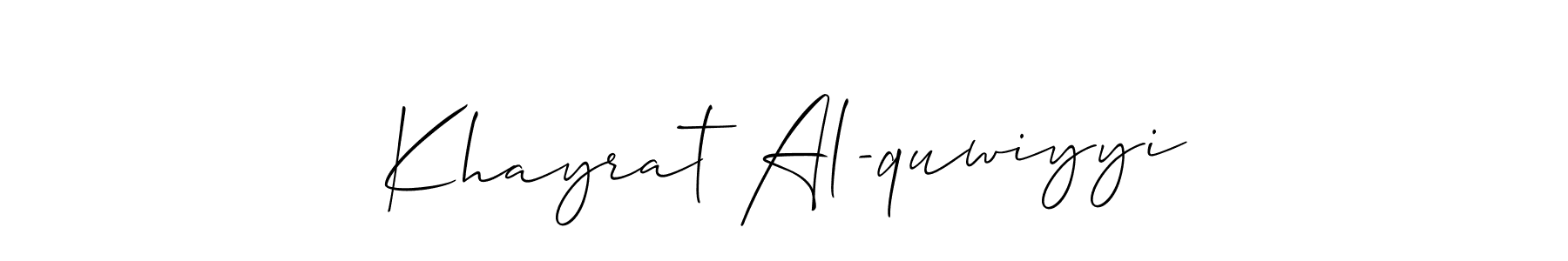 You should practise on your own different ways (Allison_Script) to write your name (Khayrat Al-quwiyyi) in signature. don't let someone else do it for you. Khayrat Al-quwiyyi signature style 2 images and pictures png