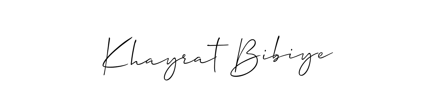 You can use this online signature creator to create a handwritten signature for the name Khayrat Bibiye. This is the best online autograph maker. Khayrat Bibiye signature style 2 images and pictures png