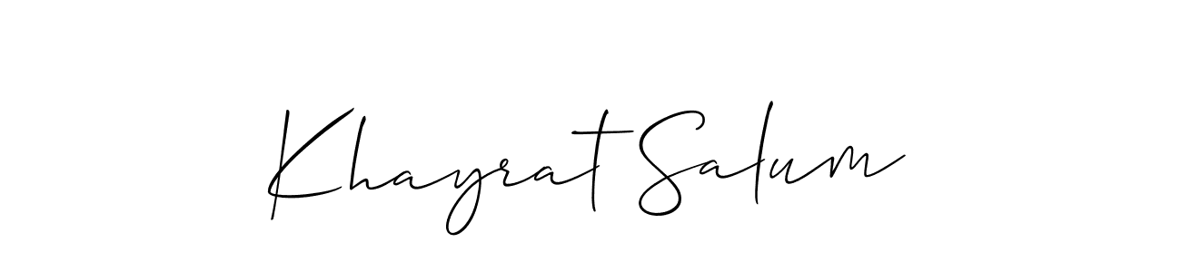 Once you've used our free online signature maker to create your best signature Allison_Script style, it's time to enjoy all of the benefits that Khayrat Salum name signing documents. Khayrat Salum signature style 2 images and pictures png