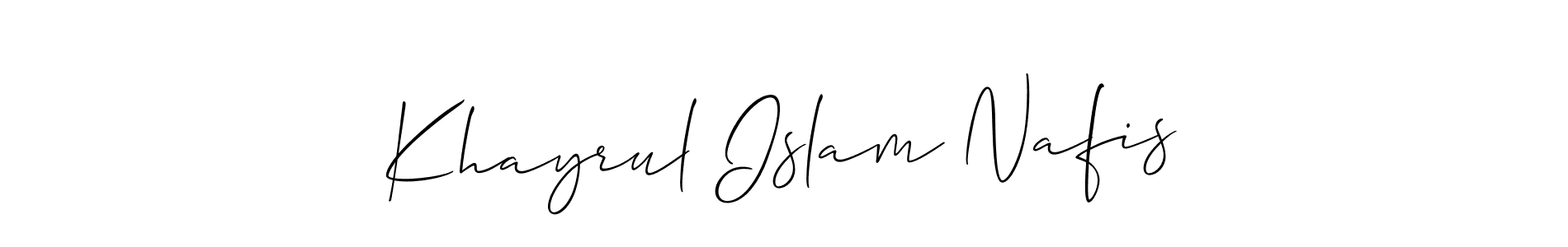 How to make Khayrul Islam Nafis signature? Allison_Script is a professional autograph style. Create handwritten signature for Khayrul Islam Nafis name. Khayrul Islam Nafis signature style 2 images and pictures png
