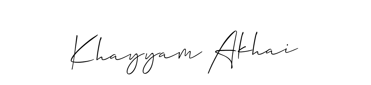 How to Draw Khayyam Akhai signature style? Allison_Script is a latest design signature styles for name Khayyam Akhai. Khayyam Akhai signature style 2 images and pictures png