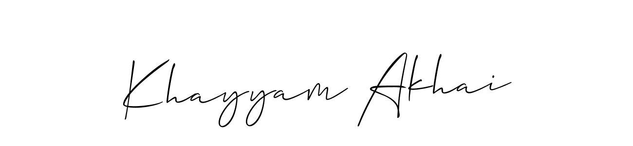 How to Draw Khayyam Akhai signature style? Allison_Script is a latest design signature styles for name Khayyam Akhai. Khayyam Akhai signature style 2 images and pictures png