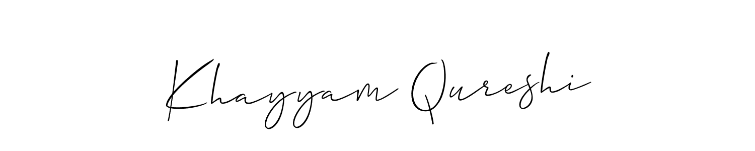 Create a beautiful signature design for name Khayyam Qureshi. With this signature (Allison_Script) fonts, you can make a handwritten signature for free. Khayyam Qureshi signature style 2 images and pictures png