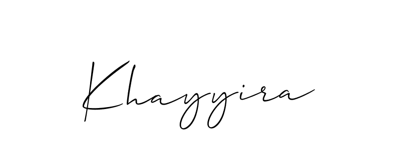 Create a beautiful signature design for name Khayyira. With this signature (Allison_Script) fonts, you can make a handwritten signature for free. Khayyira signature style 2 images and pictures png
