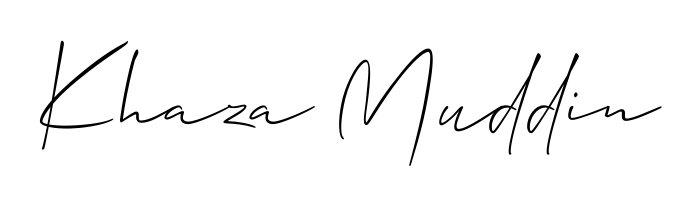 Allison_Script is a professional signature style that is perfect for those who want to add a touch of class to their signature. Get Khaza Muddin name fancy signature for free. Khaza Muddin signature style 2 images and pictures png