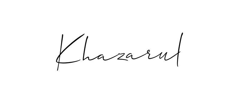 Also You can easily find your signature by using the search form. We will create Khazarul name handwritten signature images for you free of cost using Allison_Script sign style. Khazarul signature style 2 images and pictures png