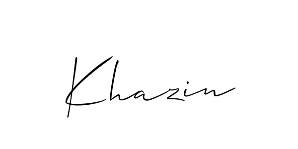 You should practise on your own different ways (Allison_Script) to write your name (Khazin) in signature. don't let someone else do it for you. Khazin signature style 2 images and pictures png