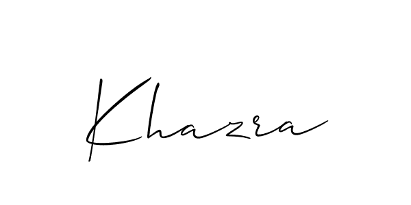 Allison_Script is a professional signature style that is perfect for those who want to add a touch of class to their signature. It is also a great choice for those who want to make their signature more unique. Get Khazra name to fancy signature for free. Khazra signature style 2 images and pictures png