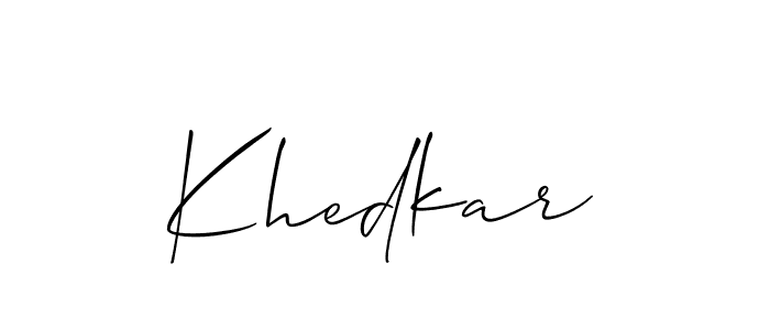 How to make Khedkar name signature. Use Allison_Script style for creating short signs online. This is the latest handwritten sign. Khedkar signature style 2 images and pictures png