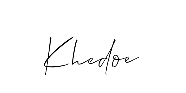 How to make Khedoe name signature. Use Allison_Script style for creating short signs online. This is the latest handwritten sign. Khedoe signature style 2 images and pictures png