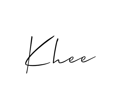 Make a beautiful signature design for name Khee. With this signature (Allison_Script) style, you can create a handwritten signature for free. Khee signature style 2 images and pictures png