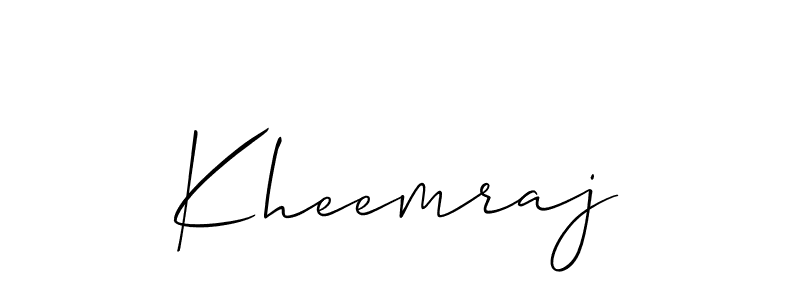 Use a signature maker to create a handwritten signature online. With this signature software, you can design (Allison_Script) your own signature for name Kheemraj. Kheemraj signature style 2 images and pictures png