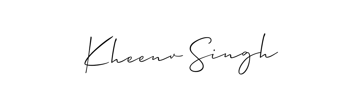 You should practise on your own different ways (Allison_Script) to write your name (Kheenv Singh) in signature. don't let someone else do it for you. Kheenv Singh signature style 2 images and pictures png