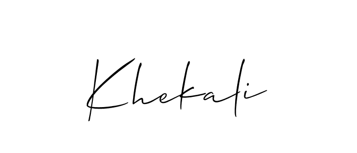 Create a beautiful signature design for name Khekali. With this signature (Allison_Script) fonts, you can make a handwritten signature for free. Khekali signature style 2 images and pictures png