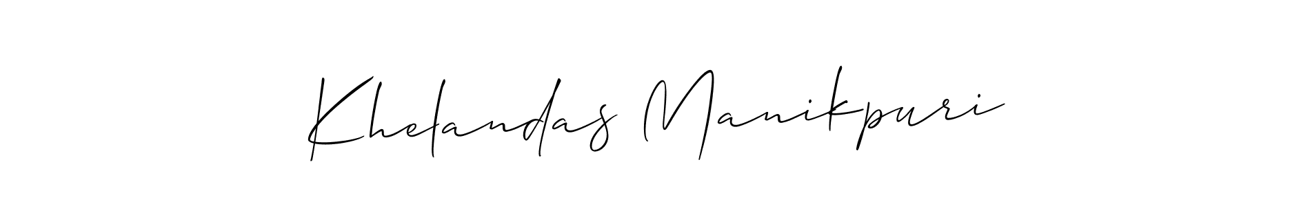 Make a beautiful signature design for name Khelandas Manikpuri. With this signature (Allison_Script) style, you can create a handwritten signature for free. Khelandas Manikpuri signature style 2 images and pictures png