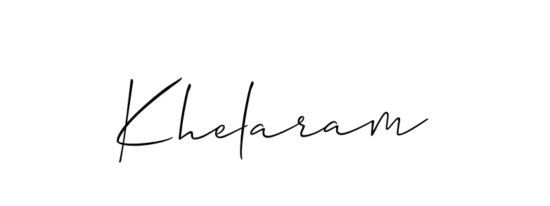 How to make Khelaram signature? Allison_Script is a professional autograph style. Create handwritten signature for Khelaram name. Khelaram signature style 2 images and pictures png