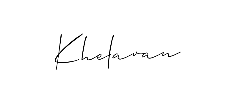 How to make Khelavan signature? Allison_Script is a professional autograph style. Create handwritten signature for Khelavan name. Khelavan signature style 2 images and pictures png