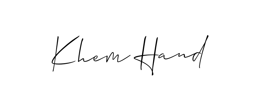 Also we have Khem Hand name is the best signature style. Create professional handwritten signature collection using Allison_Script autograph style. Khem Hand signature style 2 images and pictures png