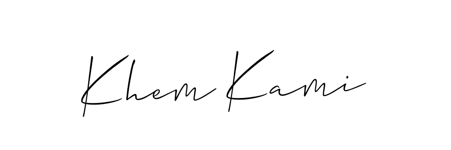 Khem Kami stylish signature style. Best Handwritten Sign (Allison_Script) for my name. Handwritten Signature Collection Ideas for my name Khem Kami. Khem Kami signature style 2 images and pictures png