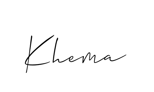 Also we have Khema name is the best signature style. Create professional handwritten signature collection using Allison_Script autograph style. Khema signature style 2 images and pictures png