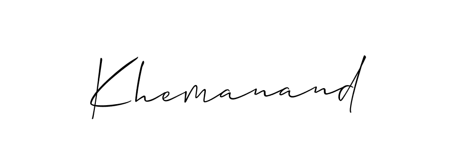 Also we have Khemanand name is the best signature style. Create professional handwritten signature collection using Allison_Script autograph style. Khemanand signature style 2 images and pictures png