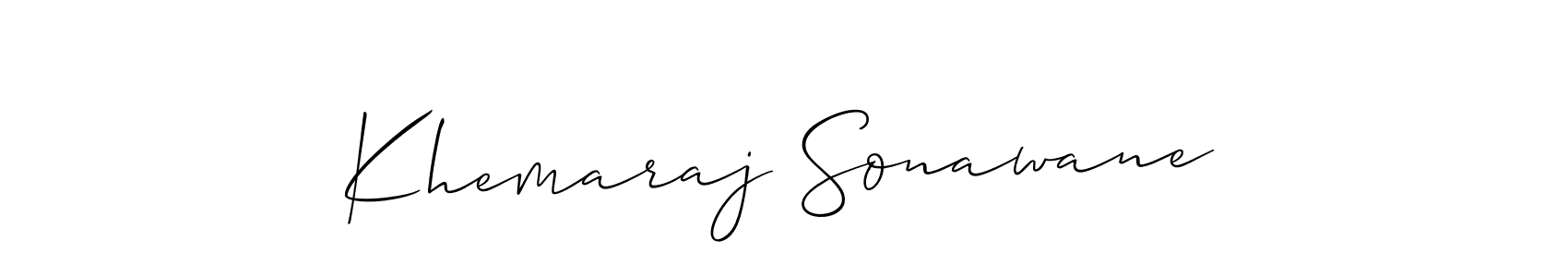 Make a beautiful signature design for name Khemaraj Sonawane. With this signature (Allison_Script) style, you can create a handwritten signature for free. Khemaraj Sonawane signature style 2 images and pictures png