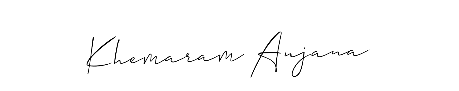 Create a beautiful signature design for name Khemaram Anjana. With this signature (Allison_Script) fonts, you can make a handwritten signature for free. Khemaram Anjana signature style 2 images and pictures png