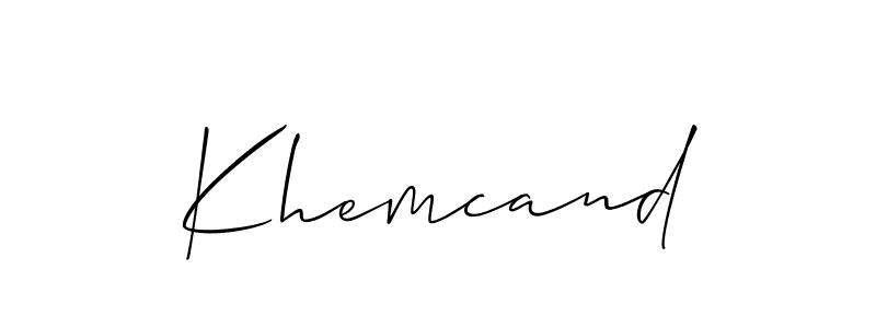 It looks lik you need a new signature style for name Khemcand. Design unique handwritten (Allison_Script) signature with our free signature maker in just a few clicks. Khemcand signature style 2 images and pictures png