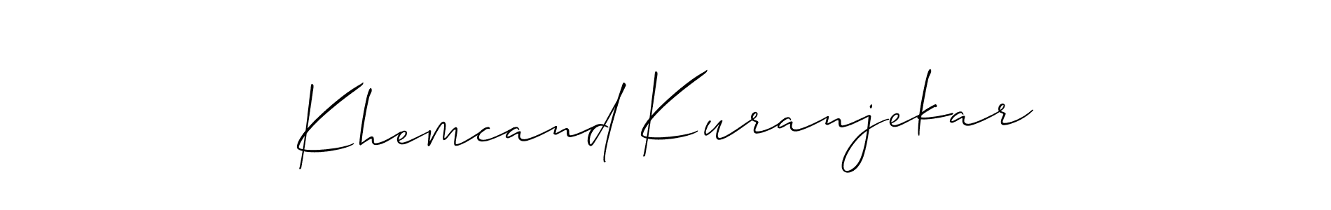 Check out images of Autograph of Khemcand Kuranjekar name. Actor Khemcand Kuranjekar Signature Style. Allison_Script is a professional sign style online. Khemcand Kuranjekar signature style 2 images and pictures png