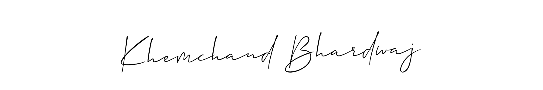 You should practise on your own different ways (Allison_Script) to write your name (Khemchand Bhardwaj) in signature. don't let someone else do it for you. Khemchand Bhardwaj signature style 2 images and pictures png