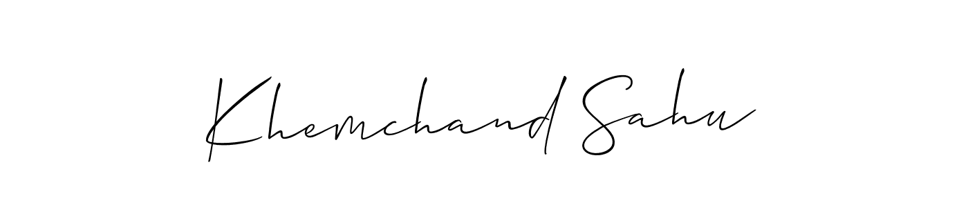 You should practise on your own different ways (Allison_Script) to write your name (Khemchand Sahu) in signature. don't let someone else do it for you. Khemchand Sahu signature style 2 images and pictures png