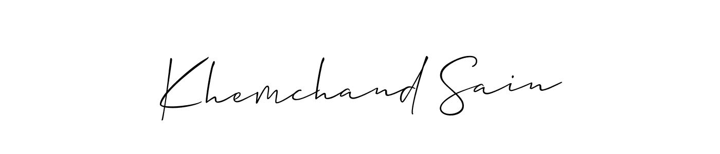 Also we have Khemchand Sain name is the best signature style. Create professional handwritten signature collection using Allison_Script autograph style. Khemchand Sain signature style 2 images and pictures png