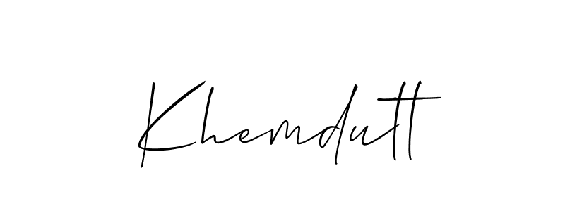 How to make Khemdutt name signature. Use Allison_Script style for creating short signs online. This is the latest handwritten sign. Khemdutt signature style 2 images and pictures png