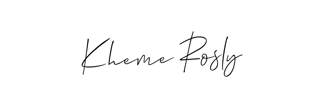 Also we have Kheme Rosly name is the best signature style. Create professional handwritten signature collection using Allison_Script autograph style. Kheme Rosly signature style 2 images and pictures png