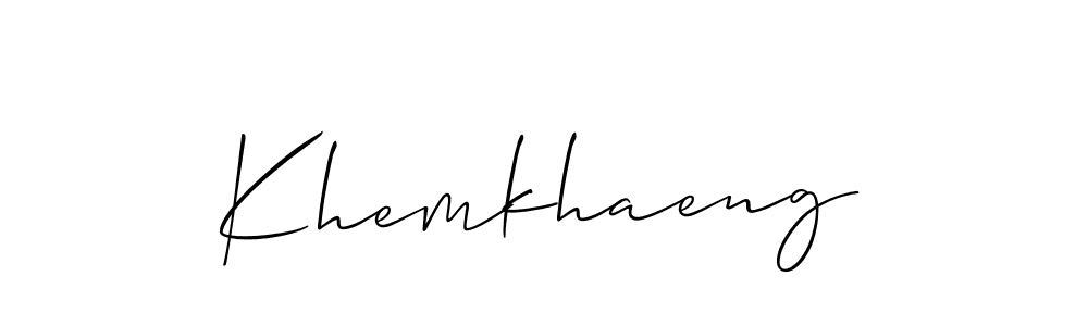 Allison_Script is a professional signature style that is perfect for those who want to add a touch of class to their signature. It is also a great choice for those who want to make their signature more unique. Get Khemkhaeng name to fancy signature for free. Khemkhaeng signature style 2 images and pictures png