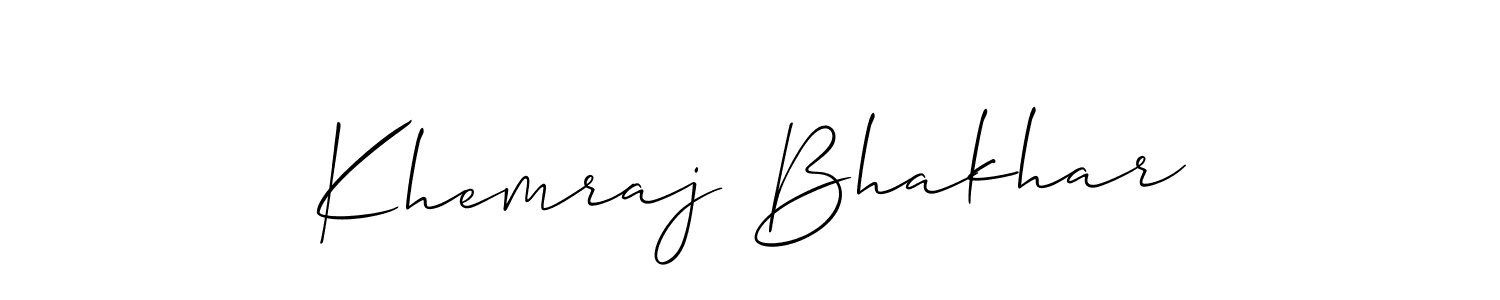 The best way (Allison_Script) to make a short signature is to pick only two or three words in your name. The name Khemraj Bhakhar include a total of six letters. For converting this name. Khemraj Bhakhar signature style 2 images and pictures png