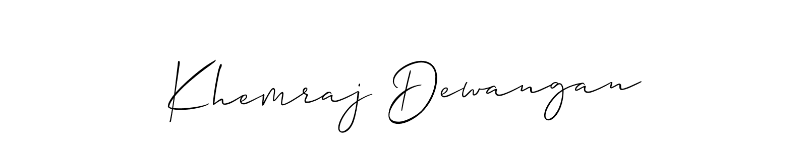 Design your own signature with our free online signature maker. With this signature software, you can create a handwritten (Allison_Script) signature for name Khemraj Dewangan. Khemraj Dewangan signature style 2 images and pictures png