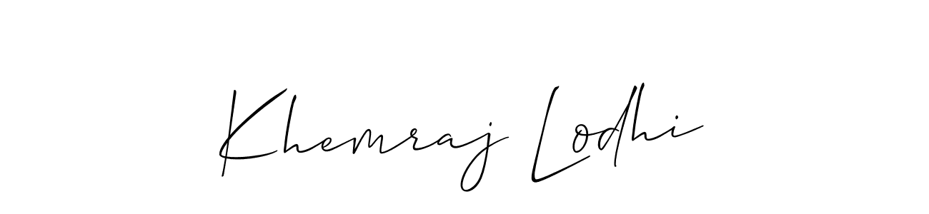 Make a beautiful signature design for name Khemraj Lodhi. With this signature (Allison_Script) style, you can create a handwritten signature for free. Khemraj Lodhi signature style 2 images and pictures png