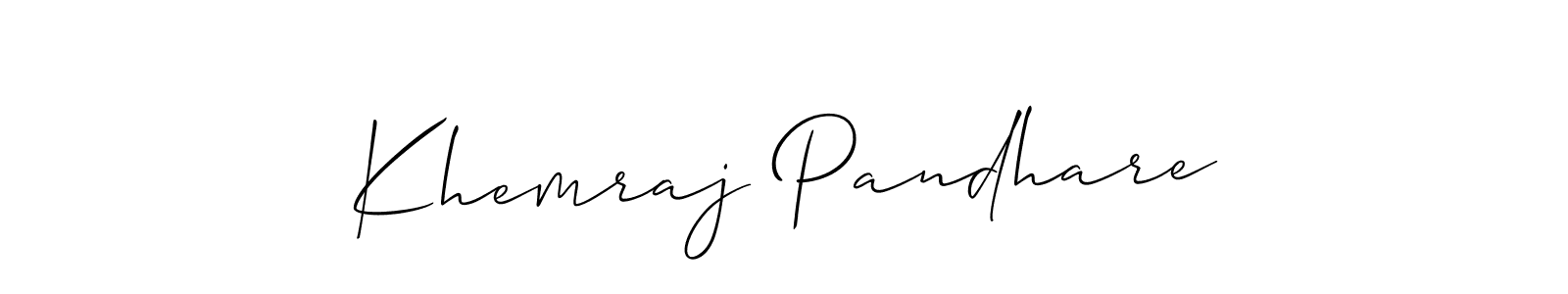 Create a beautiful signature design for name Khemraj Pandhare. With this signature (Allison_Script) fonts, you can make a handwritten signature for free. Khemraj Pandhare signature style 2 images and pictures png
