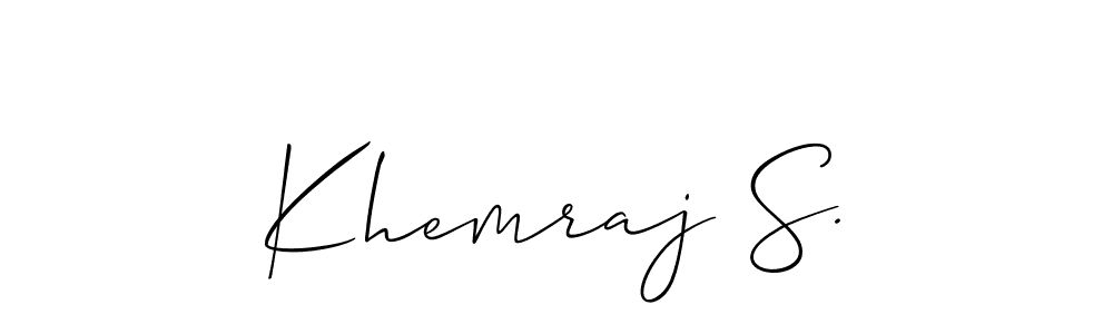 if you are searching for the best signature style for your name Khemraj S.. so please give up your signature search. here we have designed multiple signature styles  using Allison_Script. Khemraj S. signature style 2 images and pictures png