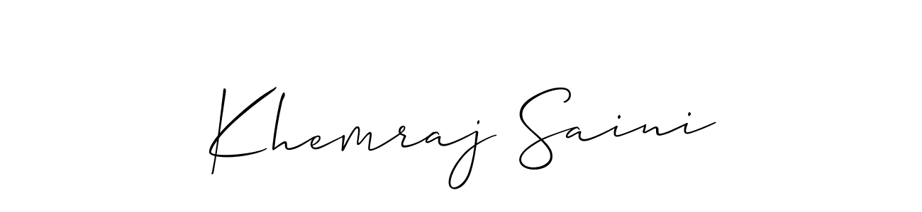 Khemraj Saini stylish signature style. Best Handwritten Sign (Allison_Script) for my name. Handwritten Signature Collection Ideas for my name Khemraj Saini. Khemraj Saini signature style 2 images and pictures png