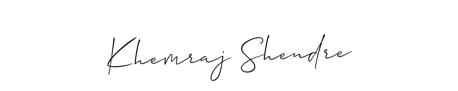 Also You can easily find your signature by using the search form. We will create Khemraj Shendre name handwritten signature images for you free of cost using Allison_Script sign style. Khemraj Shendre signature style 2 images and pictures png