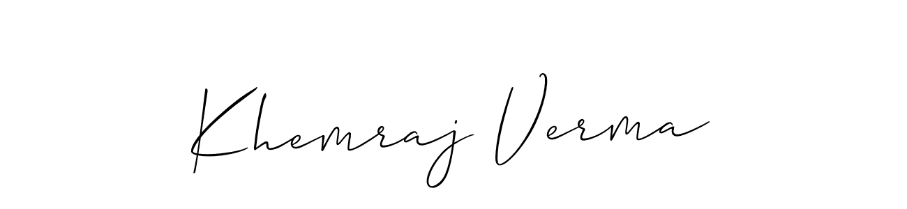 How to make Khemraj Verma signature? Allison_Script is a professional autograph style. Create handwritten signature for Khemraj Verma name. Khemraj Verma signature style 2 images and pictures png