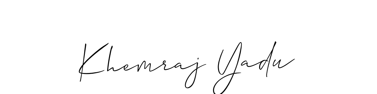 Make a beautiful signature design for name Khemraj Yadu. With this signature (Allison_Script) style, you can create a handwritten signature for free. Khemraj Yadu signature style 2 images and pictures png